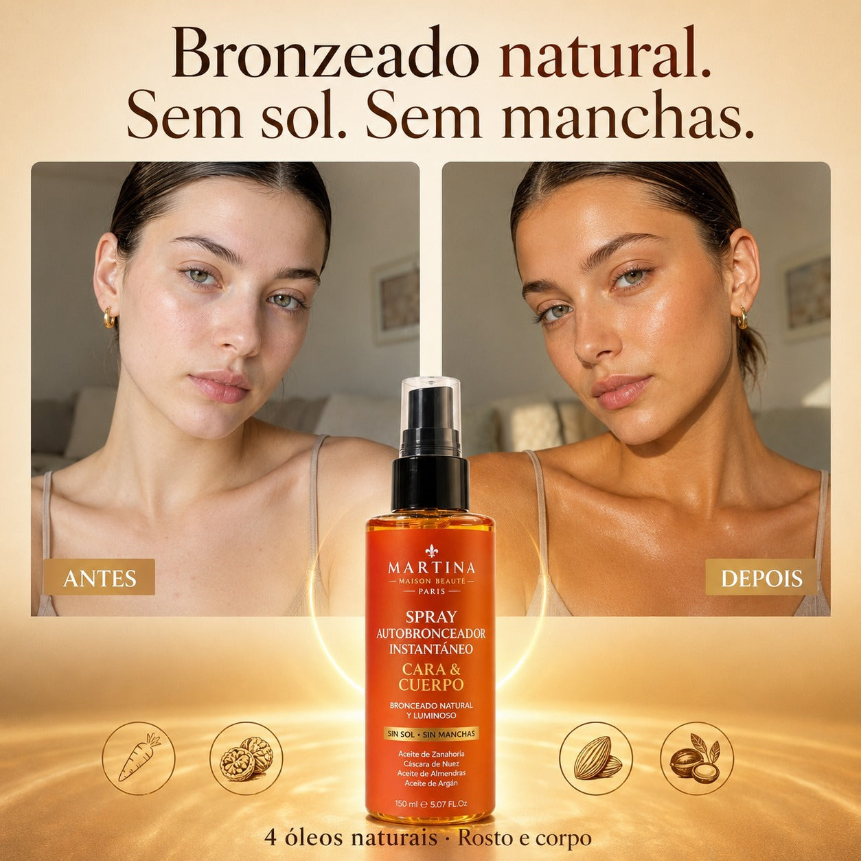 Spray Autobronzeador Instantâneo MARTINA — Rosto e Corpo