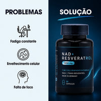 NAD+ Resveratrol 1200 mg — Fórmula de Regeneração Celular · 30 Cápsulas